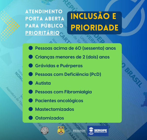 Placa de Atendimento Prioritário em Aracaju, Sergipe - Sinalização oficial com símbolos e texto indicando atendimento preferencial para idosos, gestantes, pessoas com deficiência e pessoas com crianças de colo